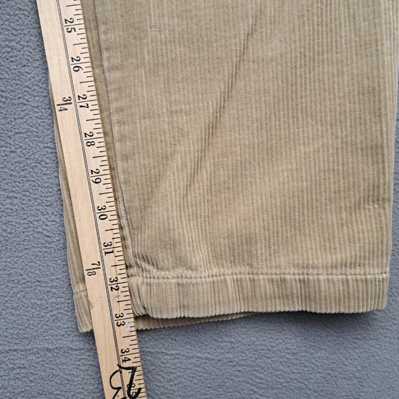 Vintage Polo Ralph Lauren Mens 36x34 Corduroy Pleated Pants Tan Y2K 90s - Picture 6 of 14